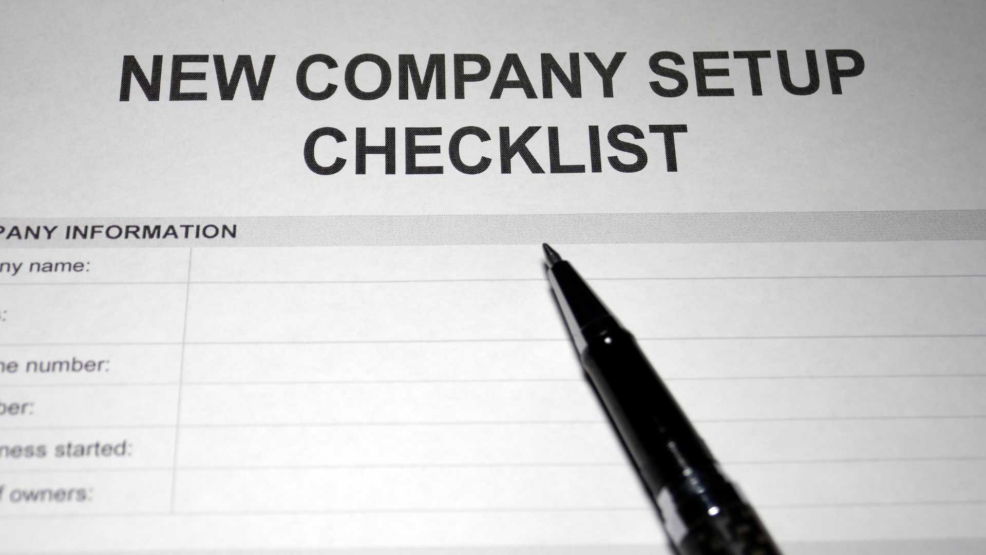 opening new company checklist block 9 vancouver